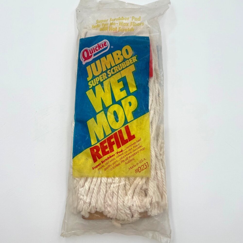 Quickie Jumbo Super Scrubber Wet Mop Refill #0231 NOS Made in USA